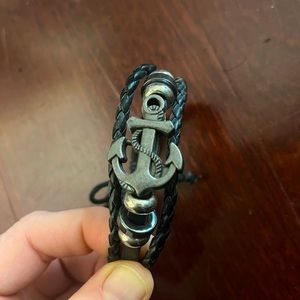 Black anchor bracelet